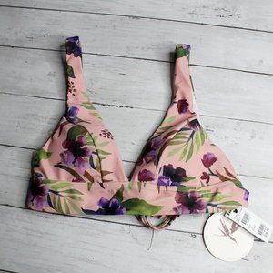 Byrds of Paradise Swim Women's Bikini Swimsuit Top S Padded Bra Floral